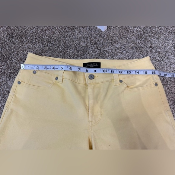 Talbots Jeans 5 Pocket Slim Ankle Boyfriend Petite Size 6P Yellow - Picture 7 of 8
